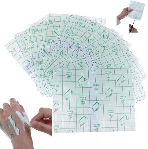 50 ورقة من ضمادات الوشم للعناية اللاحقة مقاومة للماء، ضمادات شفافة لشفاء الجلد الثاني، ضمادات واقية، ضمادات لاصقة، شريط لاصق، ضمادات شفافة، شريط وشم (10 * 12 سم) in Kuwait