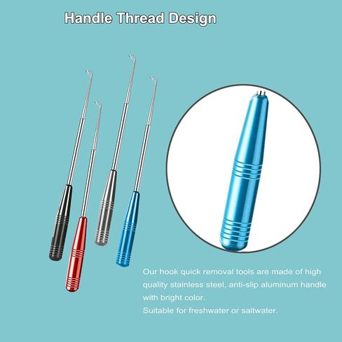 مزيل خطاف الصيد، خطاف الصيد، جهاز إزالة سريع، 4 قطع من الفولاذ المقاوم للصدأ خطاف صيد السمك أدوات وإكسسوارات لصيد الأسماك المياه المالحة المياه العذبة فك الكوبلينج، 4 ألوان in Kuwait