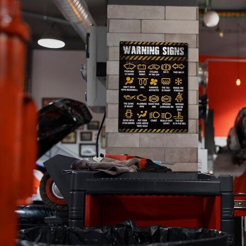 لافتات المرآب - لافتة متجر ميكانيكي ديكور مضحك للأب، علامة معدنية جدارية معدنية للسيارة خالية من الصدأ 9 بوصة × 11 بوصة، ثقوب مثقوبة مسبقًا، مقاومة للطقس in Kuwait