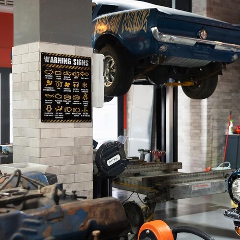 لافتات المرآب - لافتة متجر ميكانيكي ديكور مضحك للأب، علامة معدنية جدارية معدنية للسيارة خالية من الصدأ 9 بوصة × 11 بوصة، ثقوب مثقوبة مسبقًا، مقاومة للطقس in Kuwait