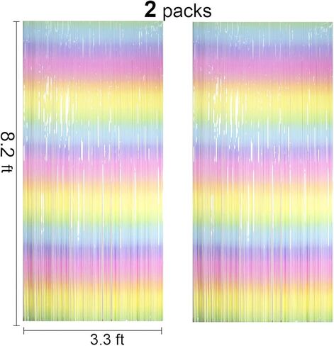 ستائر خلفية باللونين الأسود والذهبي لتزيين الحفلات - مقاس 6 × 8 أقدام، عبوة من قطعتين | LILF Bicolor شراشيب معدنية الستار بهرج غاسل لعيد ميلاد حفلة التخرج دش الزفاف كابينة تصوير خلفية لوازم in Kuwait