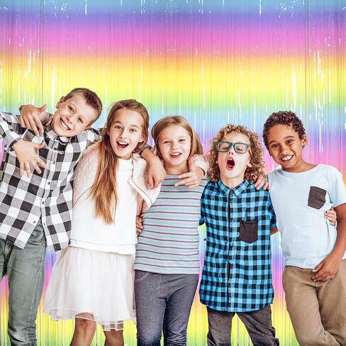 ستائر خلفية باللونين الأسود والذهبي لتزيين الحفلات - مقاس 6 × 8 أقدام، عبوة من قطعتين | LILF Bicolor شراشيب معدنية الستار بهرج غاسل لعيد ميلاد حفلة التخرج دش الزفاف كابينة تصوير خلفية لوازم in Kuwait