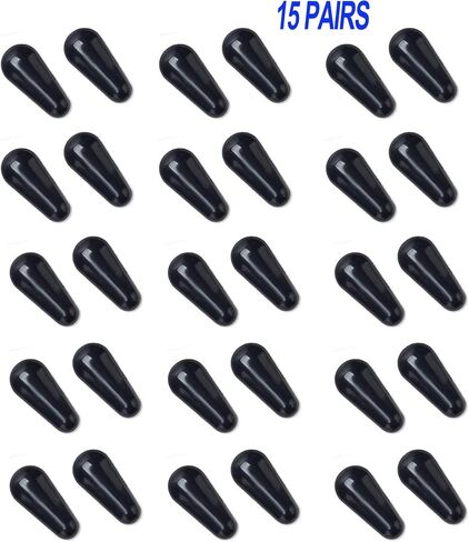 15 Pairs Eyeglass Nose Pads Adhesive Silicone Soft Anti Slip Nose Pads for Plastic Frames Eyeglasses and Sunglasses (Black 1.8mm) in Saudi Arabia