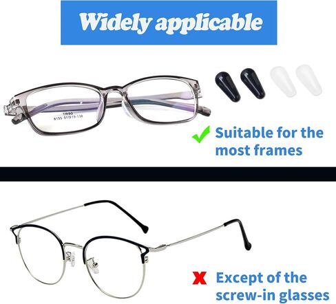 15 Pairs Eyeglass Nose Pads Adhesive Silicone Soft Anti Slip Nose Pads for Plastic Frames Eyeglasses and Sunglasses (Black 1.8mm) in Saudi Arabia