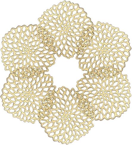 Sweet Elegance® Coasters Set of 6 Hollow PVC Coaster Cup Mats Ornament Decorations for Bar Home Festival (Rose Gold) in Saudi Arabia