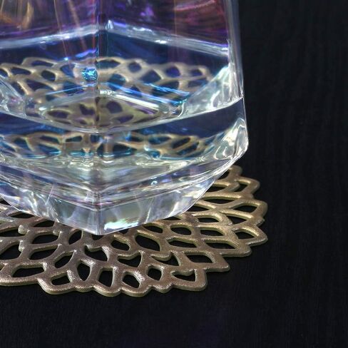 Sweet Elegance® Coasters Set of 6 Hollow PVC Coaster Cup Mats Ornament Decorations for Bar Home Festival (Rose Gold) in Saudi Arabia