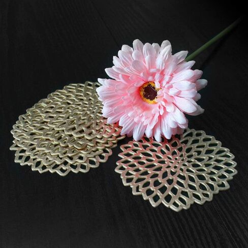 Sweet Elegance® Coasters Set of 6 Hollow PVC Coaster Cup Mats Ornament Decorations for Bar Home Festival (Rose Gold) in Saudi Arabia