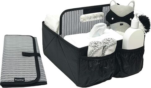 Baby Diaper Caddy and Car Organizer for Accessories: Large Portable Boy or Girl Nursery Storage Bin for Changing Table with Changing Pad: Baby Registry Shower Gift: Baby Stuff in Saudi Arabia