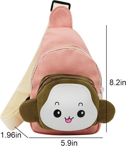 Amamcy Cute Small Sling Daypack Cartoon Monkey Crossbody Sling Bag Travel Hiking Chest Bag Casual Daypack for Boys Girls in Saudi Arabia