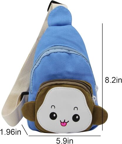 Amamcy Cute Small Sling Daypack Cartoon Monkey Crossbody Sling Bag Travel Hiking Chest Bag Casual Daypack for Boys Girls in Kuwait