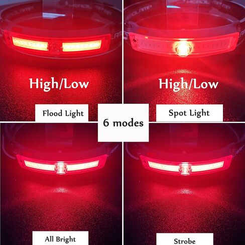 Rechargeable Green Light Headlamp with Motion Sensor 6 Modes 230°Wide Beam Green Headlamp for Hunting Fishing Night Vision in Kuwait