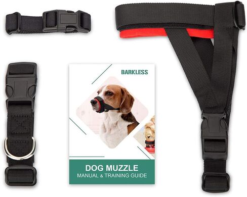 كمامة كلب باركليس، كمامة مريحة مبطنة وناعمة للعض والمضغ، كمامة قابلة للتعديل للكلاب الصغيرة والمتوسطة والكبيرة كورجي لابرادور، تسمح بالشرب واللهاث in Kuwait