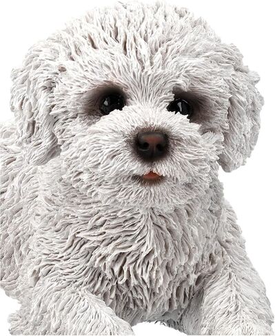 Pacific Giftware Bichon Frise Puppy Lying Down Figurine, 8.07-inch Length, Tabletop Decoration in Saudi Arabia