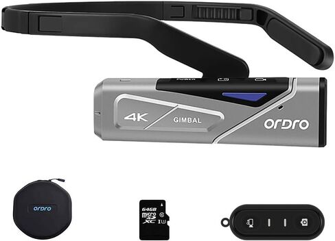ORDRO 4K Video Camera FPV Vlog Camera Camcorder EP7 4K 60FPS Wearable Video Camera Recorder with Gimbal Stabilizer Remote Control Carrying Case and 64GB MicroSDXC U3 Card in Saudi Arabia