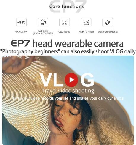 ORDRO 4K Video Camera FPV Vlog Camera Camcorder EP7 4K 60FPS Wearable Video Camera Recorder with Gimbal Stabilizer Remote Control Carrying Case and 64GB MicroSDXC U3 Card in Saudi Arabia