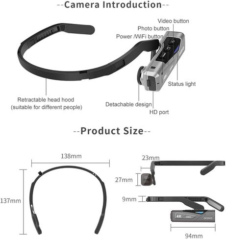 ORDRO 4K Video Camera FPV Vlog Camera Camcorder EP7 4K 60FPS Wearable Video Camera Recorder with Gimbal Stabilizer Remote Control Carrying Case and 64GB MicroSDXC U3 Card in Saudi Arabia
