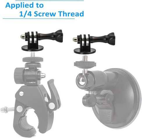 Tripod Mount Adapter, Charchendo Monopod Mount with Thumbscrew for GoPro Hero 10 9 8 7 6 5 4 3+, DJI Osmo, Sony and Other Action Cameras Accessories (2 Pack-Black) in Kuwait