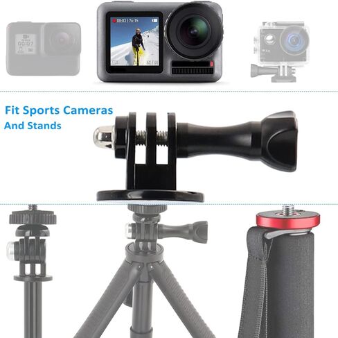 Tripod Mount Adapter, Charchendo Monopod Mount with Thumbscrew for GoPro Hero 10 9 8 7 6 5 4 3+, DJI Osmo, Sony and Other Action Cameras Accessories (2 Pack-Black) in Kuwait