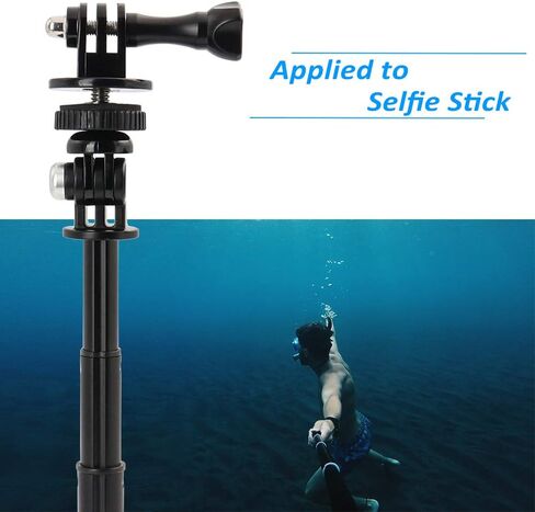 Tripod Mount Adapter, Charchendo Monopod Mount with Thumbscrew for GoPro Hero 10 9 8 7 6 5 4 3+, DJI Osmo, Sony and Other Action Cameras Accessories (2 Pack-Black) in Kuwait