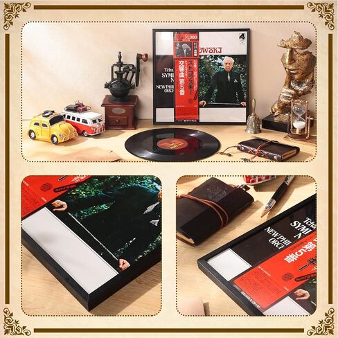 Geetery 18 Pcs Black Vinyl Record Album Frame 12.5 x 12.5 Inch, Aluminum Metal Music Picture Frame Cover Wall Mount with Polished Acrylic for Wall Hanger, LP Record Insert Not Included in Saudi Arabia