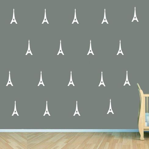 40 Pieces/Pack paris Eiffel Tower Pattern Wall Sticker Vinyl Home Decoration Art Decor Sticker Kids Nursery Bedroom Boy room Wall Decor Art Adesivo Decal (BLACK) in Kuwait