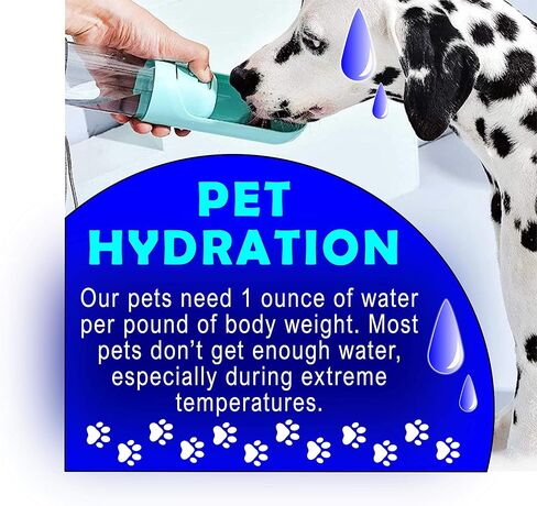 موزع وعاء زجاجة مياه للشرب قابل للطي للحيوانات الأليفة والكلب والقطط والحيوانات أثناء السفر. أحضر للمشي والمشي لمسافات طويلة وأي أنشطة. زجاجة مياه محمولة أفضل صديق للرجل لأصحاب الحيوانات الأليفة أثناء التنقل (أزرق) in Kuwait