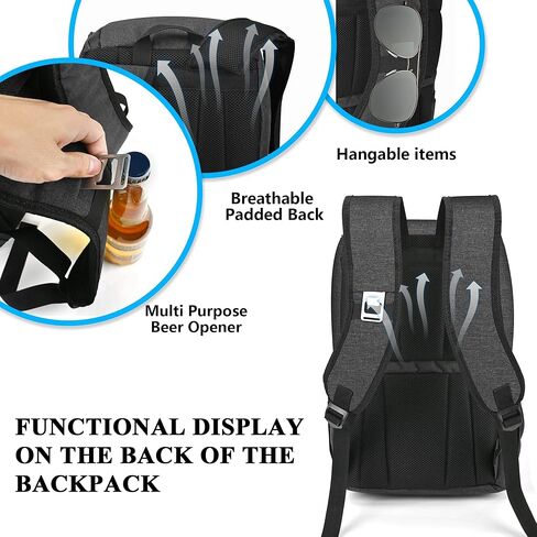 Double Deck Cooler Backpack for Men Women 33 Cans - Lightweight Insulated Lunch Backpack - Cooler Bag for Hiking, Travel, Picnics, Camping, Fishing, Outdoor -MIYCOO (25L, Black) in Kuwait