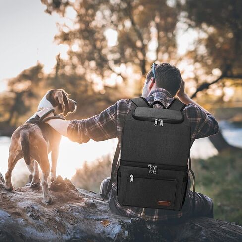 Double Deck Cooler Backpack for Men Women 33 Cans - Lightweight Insulated Lunch Backpack - Cooler Bag for Hiking, Travel, Picnics, Camping, Fishing, Outdoor -MIYCOO (25L, Black) in Kuwait