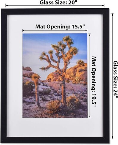 إطارات صور سوداء مقاس 20 × 24 بوصة غير لامعة إلى صور مقاس 16 × 20 بوصة، زجاج بوليسترين للتعليق على الحائط (3 مجموعات) in Saudi Arabia