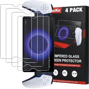 واقي شاشة MoKo متوافق مع مشغل PlayStation Portal Remote Player، 4 عبوات من طبقة الزجاج المقوى المقاومة للخدش بقوة 9H، طبقة شاشة لبوابة PS5، خالية من الفقاعات، مضادة لبصمات الأصابع in Kuwait