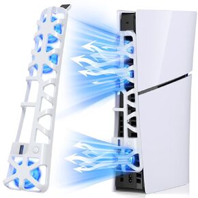 Cooling Fan for PS5 Slim with LED Light,Adjustable 3 Speed,USB 3.0 Port | Silent Enhanced Cooling Fan Compatible with PS5 Slim Disc & Digital in Saudi Arabia
