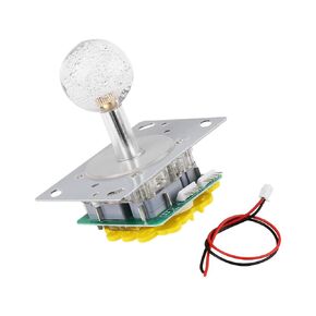 عصا تحكم ممرد، عصا تحكم ملونة LED مضيئة قابلة للتبديل كلاسيكية 4/8 طرق لعبة عصا التحكم قابلة للتعديل طراز مسابقة مقبض طويل لمجموعة أزرار خزانة الألعاب in Kuwait