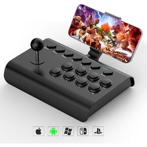 عصا التحكم arVin Arcade Fight Stick للتبديل، PS4، PS3، جهاز التحكم في Arcade Rocker لأجهزة iPhone iPad Android Tablet مع Turbo، Marco Programming، حامل هاتف للمحاكيات / الألعاب السحابية / NeoGeo mini in Kuwait