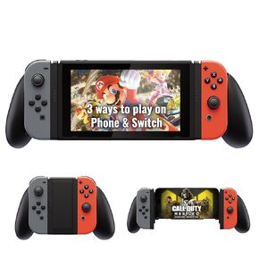 مقبض MGC PROTEUS المتحول 3 في 1 متوافق مع Nintendo Switch Joy-Con / للاستخدام مع وحدة تحكم Switch وألعاب iPhone المحمولة / قبضة وحدة تحكم ألعاب Switch كاملة الحجم / وحدة تحكم ألعاب الهاتف المحمول