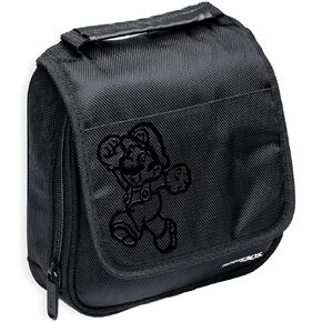 Nintendo Super Mario 3DS Carrying Case Compatible With Nintendo Switch, 2DS, 3DS, 3DS XL, DS, DS XL, DS Light Handle & Shoulder Strap Traveling Carry Case With Hard Zipper Black Officially licensed in Saudi Arabia
