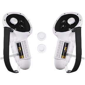 غطاء مقبض وحدة التحكم Lonxmovs متوافق مع غطاء مقابض Meta/Oculus Quest 5 لأجهزة التحكم VR Touch Plus وأغطية الحماية مع غطاء فتح البطارية وأشرطة المفصل (أسود) in Kuwait