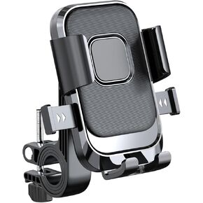 Bike Phone Holder, One Hand Operation and 360° Rotatable Phone Holder for Motorcycle and ATV Scooter, Compatible with iPhone, Samsung 4" - 6.9", (Handlebar Version)