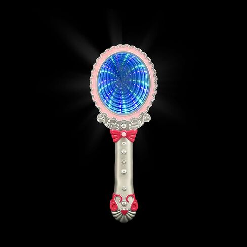 Forest & Twelfth 2-in-1 Magic Light Up Mirror - Pretend Makeup Mirror with Lights, Compact Mirror Addition for Kids Pretend Play Kit Mirror for Girl, Teens, Features Fun Color-Changing Light Show in Kuwait