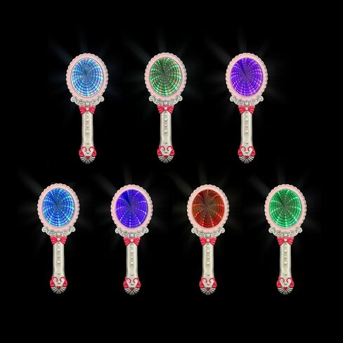 Forest & Twelfth 2-in-1 Magic Light Up Mirror - Pretend Makeup Mirror with Lights, Compact Mirror Addition for Kids Pretend Play Kit Mirror for Girl, Teens, Features Fun Color-Changing Light Show in Kuwait