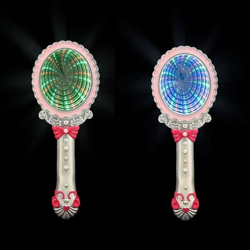 Forest & Twelfth 2-in-1 Magic Light Up Mirror - Pretend Makeup Mirror with Lights, Compact Mirror Addition for Kids Pretend Play Kit Mirror for Girl, Teens, Features Fun Color-Changing Light Show in Kuwait