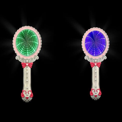 Forest & Twelfth 2-in-1 Magic Light Up Mirror - Pretend Makeup Mirror with Lights, Compact Mirror Addition for Kids Pretend Play Kit Mirror for Girl, Teens, Features Fun Color-Changing Light Show in Kuwait