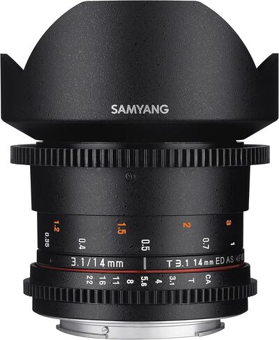 Samyang SYDS14M-C VDSLR II 14mm T3. عدسة 1 عريضة الزاوية لكاميرات Canon EF in Kuwait