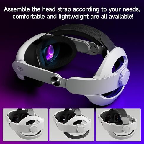 حزام رأس البطارية لـ Meta Quest 3، حزام رأس قابل لإعادة الشحن بقدرة 10000 مللي أمبير في الساعة لإطالة وقت اللعب والراحة لاستبدال حزام النخبة لسماعات الواقع الافتراضي متوافق مع ملحقات Oculus Quest 3 in Kuwait