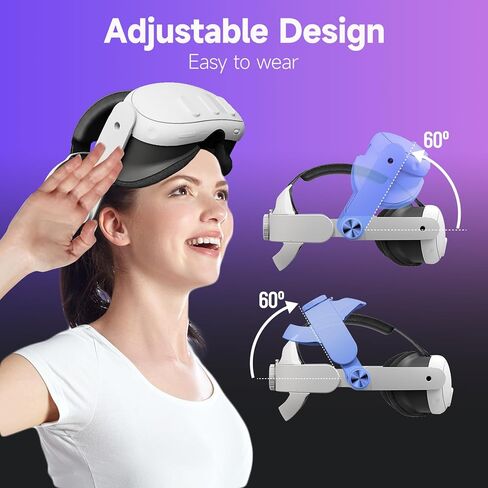 حزام رأس البطارية لـ Meta Quest 3، حزام رأس قابل لإعادة الشحن بقدرة 10000 مللي أمبير في الساعة لإطالة وقت اللعب والراحة لاستبدال حزام النخبة لسماعات الواقع الافتراضي متوافق مع ملحقات Oculus Quest 3 in Kuwait