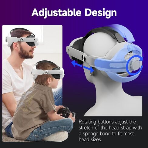 حزام رأس البطارية لـ Meta Quest 3، حزام رأس قابل لإعادة الشحن بقدرة 10000 مللي أمبير في الساعة لإطالة وقت اللعب والراحة لاستبدال حزام النخبة لسماعات الواقع الافتراضي متوافق مع ملحقات Oculus Quest 3 in Kuwait