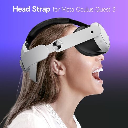 حزام رأس البطارية لـ Meta Quest 3، حزام رأس قابل لإعادة الشحن بقدرة 10000 مللي أمبير في الساعة لإطالة وقت اللعب والراحة لاستبدال حزام النخبة لسماعات الواقع الافتراضي متوافق مع ملحقات Oculus Quest 3 in Kuwait