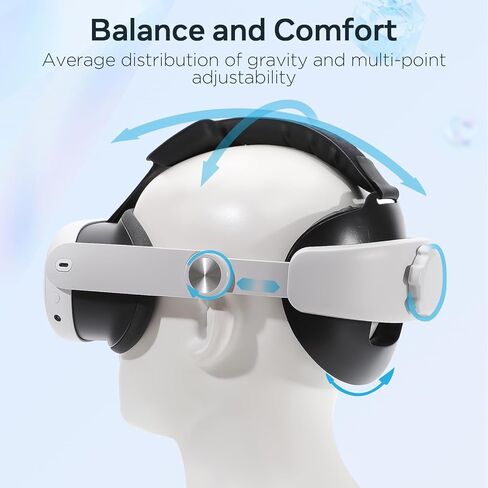 Doyosh Adjustable Meta Quest 3 Head Strap, Comfort Adjustable Elite Replacement Strap for Oculus Quest 3 Accessories, Head Straps for Enhanced Support Comfort in VR, Suitable for Children and Adults in Kuwait