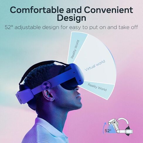 Doyosh Adjustable Meta Quest 3 Head Strap, Comfort Adjustable Elite Replacement Strap for Oculus Quest 3 Accessories, Head Straps for Enhanced Support Comfort in VR, Suitable for Children and Adults in Kuwait