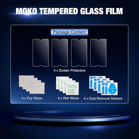 واقي شاشة MoKo متوافق مع مشغل PlayStation Portal Remote Player، 4 عبوات من طبقة الزجاج المقوى المقاومة للخدش بقوة 9H، طبقة شاشة لبوابة PS5، خالية من الفقاعات، مضادة لبصمات الأصابع in Kuwait