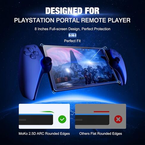 واقي شاشة MoKo متوافق مع مشغل PlayStation Portal Remote Player، 4 عبوات من طبقة الزجاج المقوى المقاومة للخدش بقوة 9H، طبقة شاشة لبوابة PS5، خالية من الفقاعات، مضادة لبصمات الأصابع in Kuwait